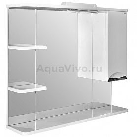 Шкаф-зеркало Mixline Этьен 90x70, правый, с подсветкой, цвет белый - фото 1