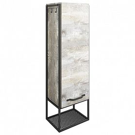 Шкаф-пенал Sanflor Бруклин 33, правый, цвет бетон пайн экзотик / черный муар - фото 1