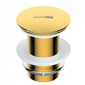 Донный клапан WasserKRAFT Sauer A248 для раковины, цвет золото глянцевое - фото 1