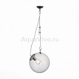 Подвесной светильник ST Luce Senza SL550.103.01, арматура металл, цвет хром, плафон стекло, цвет прозрачный - фото 1
