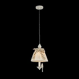 Подвесной светильник Maytoni Bird ARM013-PL-01-W, арматура цвет белый, плафон/абажур ткань, цвет белый/бежевый - фото 1