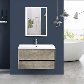 Мебель для ванной Art & Max Family 90 подвесная, цвет цемент  - фото 1