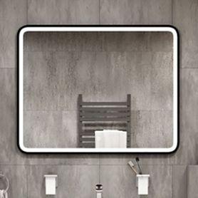 Зеркало Art & Max Genova 120x80, с подсветкой и диммером, цвет черный - фото 1
