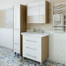 Мебель для ванной Sanflor Ларго 70, напольная, цвет Швейцарский Вяз/белый - фото 1
