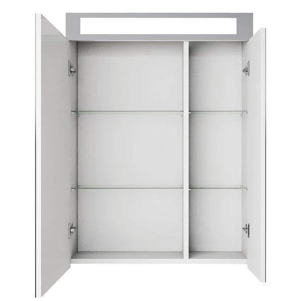 Шкаф-зеркало Dreja Uni 60, с подсветкой, цвет белый