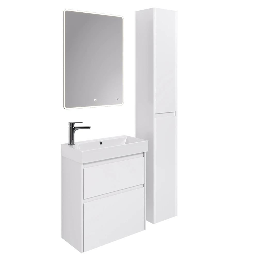 Мебель для ванной Dreja Slim 65, с 2 ящиками, цвет белый глянец - фото 1