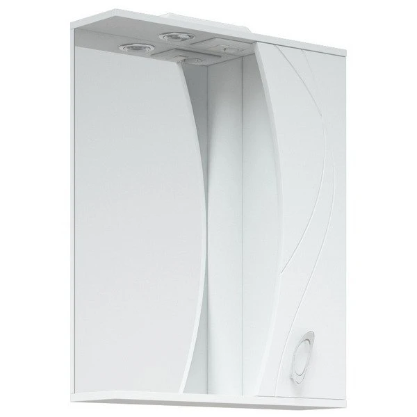 Шкаф-зеркало Corozo Наина 60/С, правый, с подсветкой, цвет белый