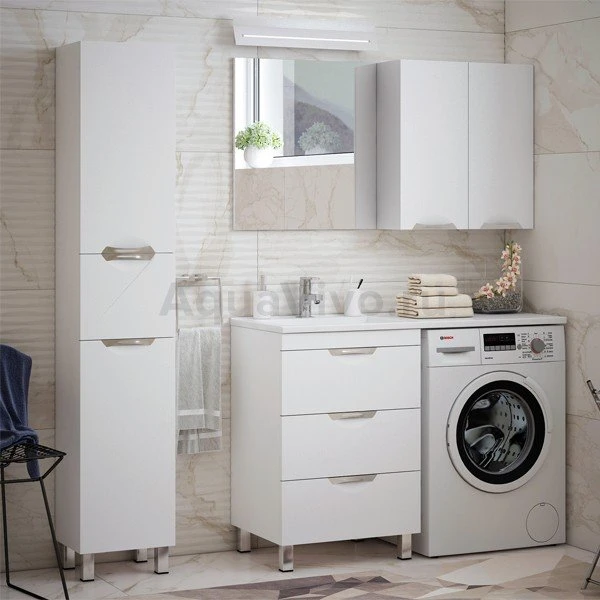 Мебель для ванной Corozo Алиот 120 напольная, с тумбой 56 см, цвет белый