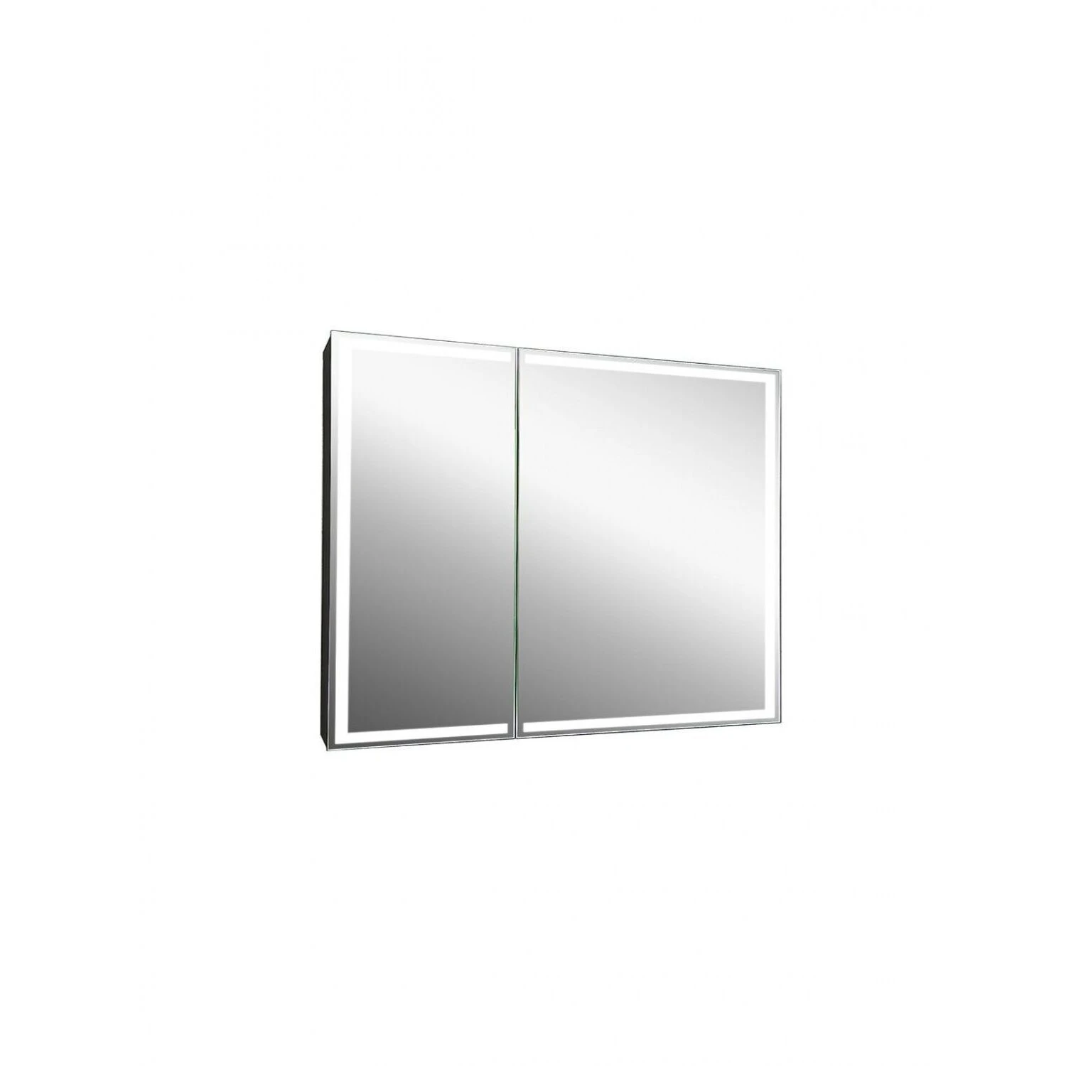 Шкаф-зеркало Art & Max Techno 100, с подсветкой, цвет черный