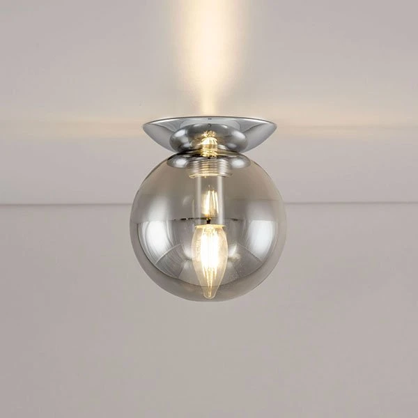 Потолочный светильник Citilux Томми CL102510, арматура хром, плафон стекло дымчатое, 15х15 см
