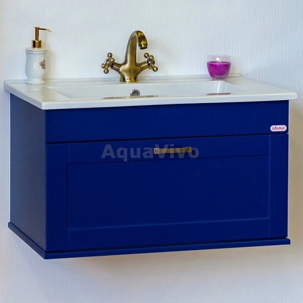 Мебель для ванной Sanflor Ванесса 75, подвесная, цвет Индиго - фото 1