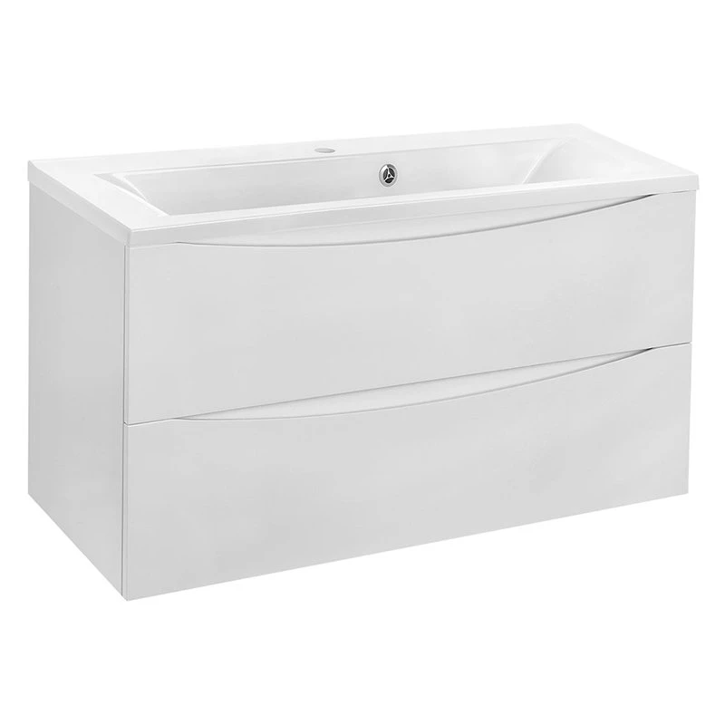 Мебель для ванной Vincea Mia 90, под раковину из искусственного камня, цвет белый глянец
