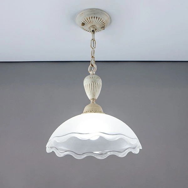 Подвесной светильник Citilux Латур CL413210, арматура белая / золото, плафон стекло белое, 30х30 см