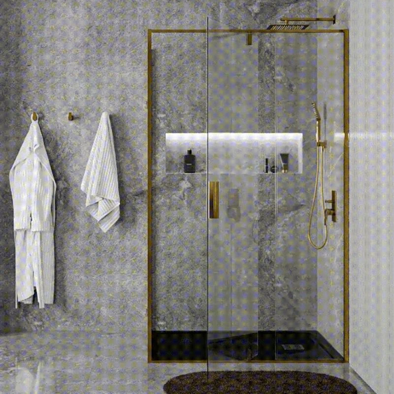 Душевая дверь WasserKRAFT Aisch WasserSchutz 55P05 120x200, стекло прозрачное, профиль золото матовое