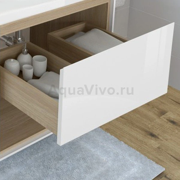 Мебель для ванной Cersanit Louna 60, с раковиной Crea, цвет белый / светлое дерево