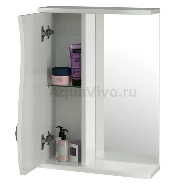 Шкаф-зеркало Mixline Муссон 50x70, левый, цвет белый - фото 1