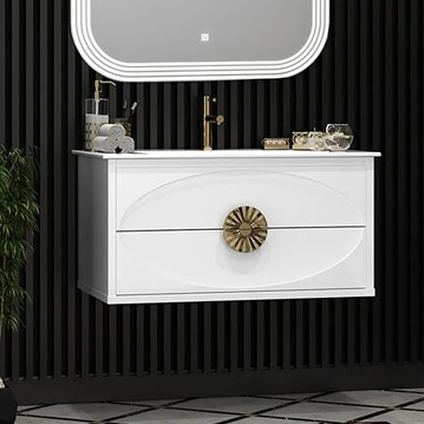 Мебель для ванной Опадирис Ибица 90, цвет белый / золото