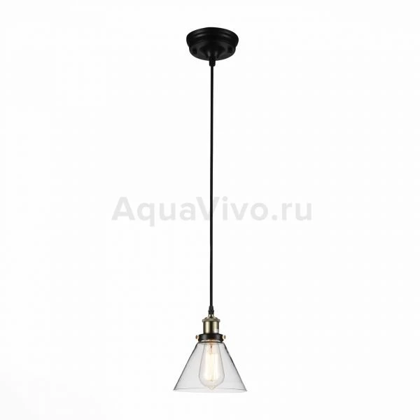 Подвесной светильник ST Luce Evoluto SL237.403.01, арматура металл, цвет черный, бронза, плафон стекло, цвет прозрачный