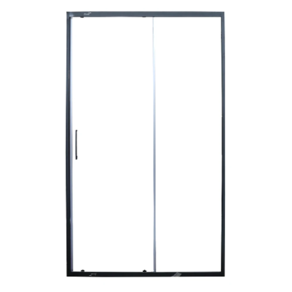 Душевая дверь CeruttiSPA Gloria D120B 120x195, стекло прозрачное, профиль черный - фото 1