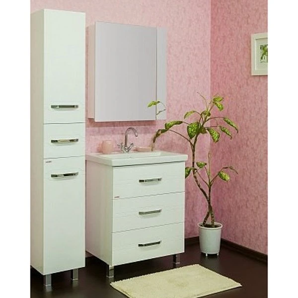 Шкаф-зеркало Sanflor Анкона 70, левый, цвет белый - фото 1