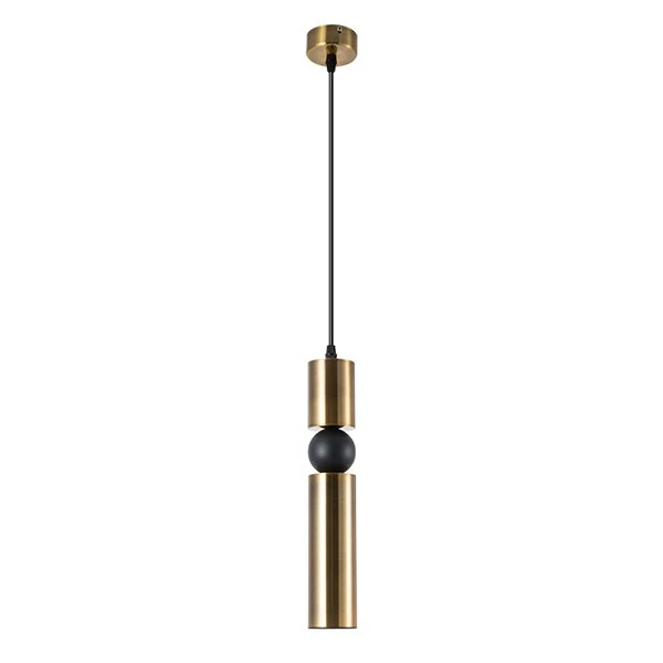 Подвесной светильник Arte Lamp Ran A3162SP-1PB, арматура медь, плафон металл / пластик черный / медь, 6х6 см