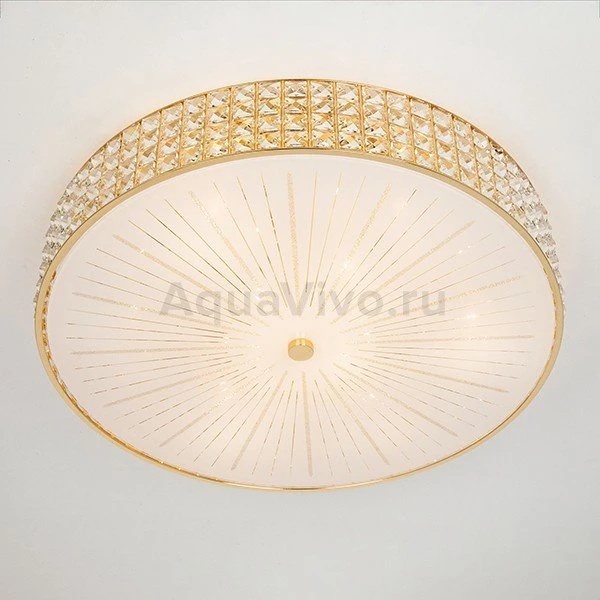 Потолочный светильник Citilux Портал CL324102, арматура золото, плафон стекло / хрусталь прозрачный, 61х61 см