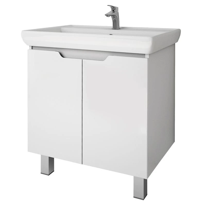 Мебель для ванной Dreja Q Plus D 70, 2 дверцы, цвет белый глянец - фото 1