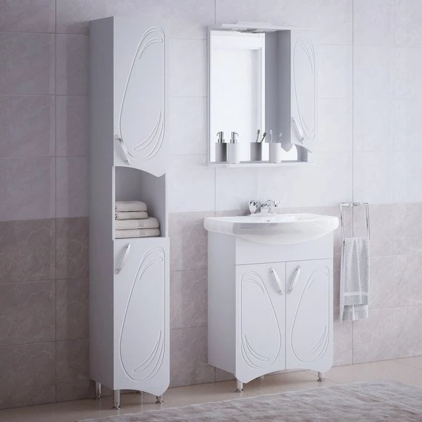 Шкаф-зеркало Corozo Кентис 60/С, правый, с подсветкой, цвет белый - фото 1
