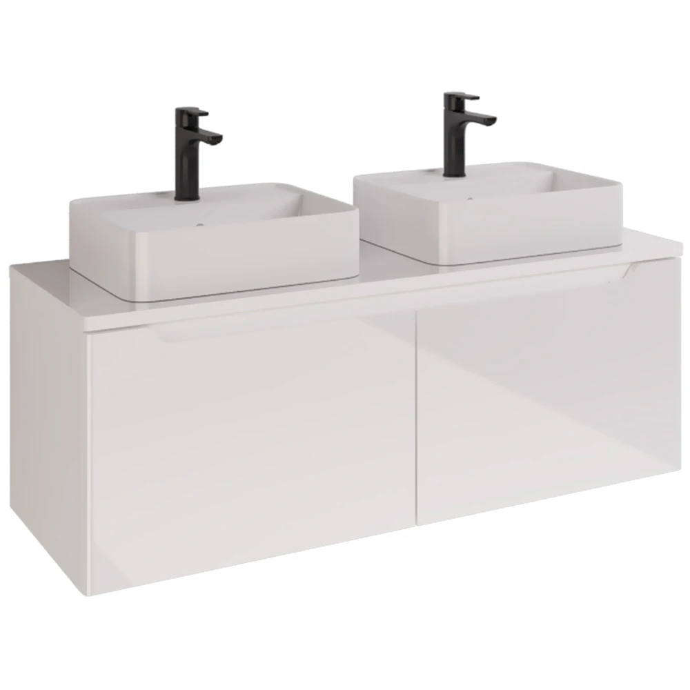 Мебель для ванной Dreja W 125, под накладные раковины, цвет белый глянец
