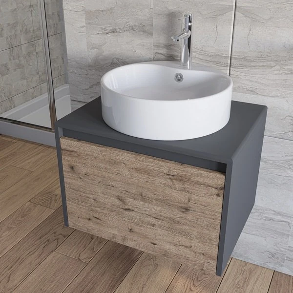 Мебель для ванной Stella Polar Эвита 60, цвет темно-серый - фото 1