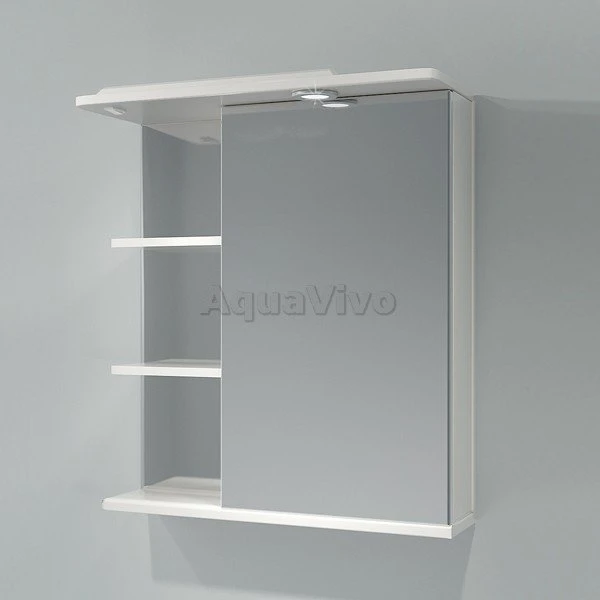 Шкаф-зеркало Какса-А Грация 62, с подсветкой, правый, цвет белый