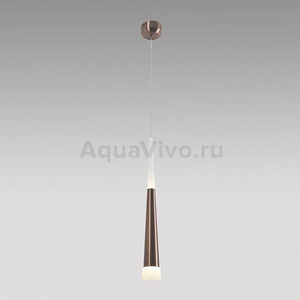 Подвесной светильник Citilux Вегас CL227013, арматура коричневая, плафоны полимер белый / коричневый, 7х7 см