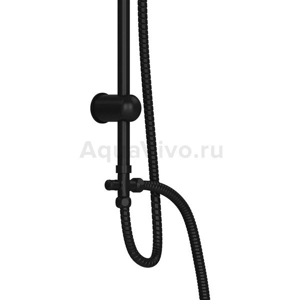 Душевая стойка Dorff Comfort D0708010BL с верхним душем, смесителем, цвет черный / хром - фото 1