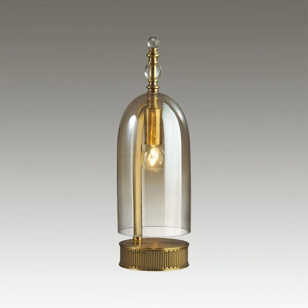 Настольная лампа Odeon Light Bell 4892/1T, арматура бронза, плафон стекло коричневое - фото 1
