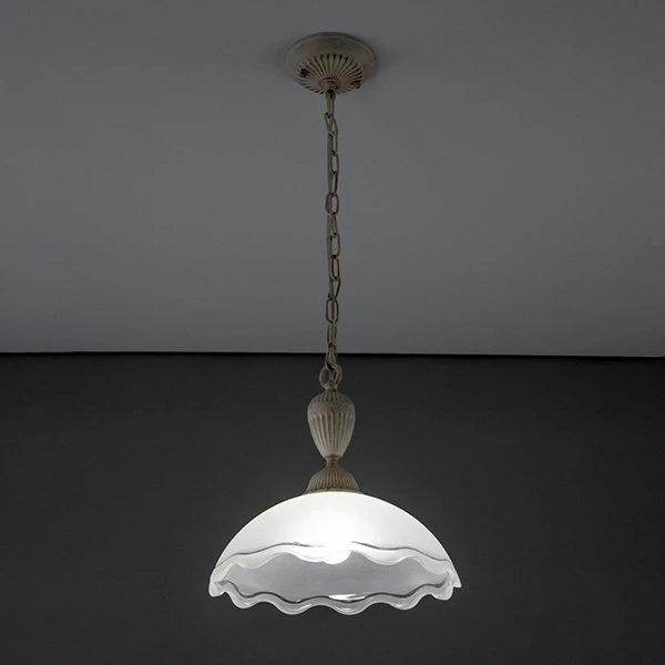 Подвесной светильник Citilux Латур CL413210, арматура белая / золото, плафон стекло белое, 30х30 см
