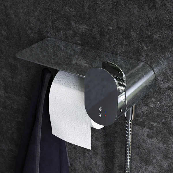 Гигиенический душ AM.PM Like F0202600, со встраиваемым смесителем, полкой и держателем туалетной бумаги, цвет хром