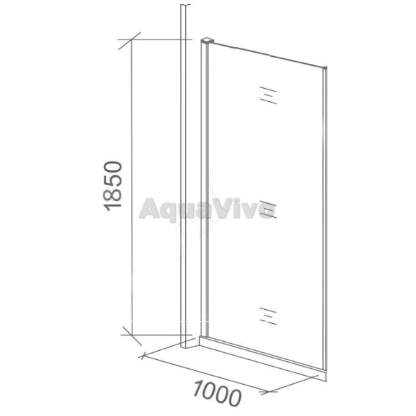 Боковая стенка Good Door Saturn SP-100-C-CH 100, стекло прозрачное, профиль хром