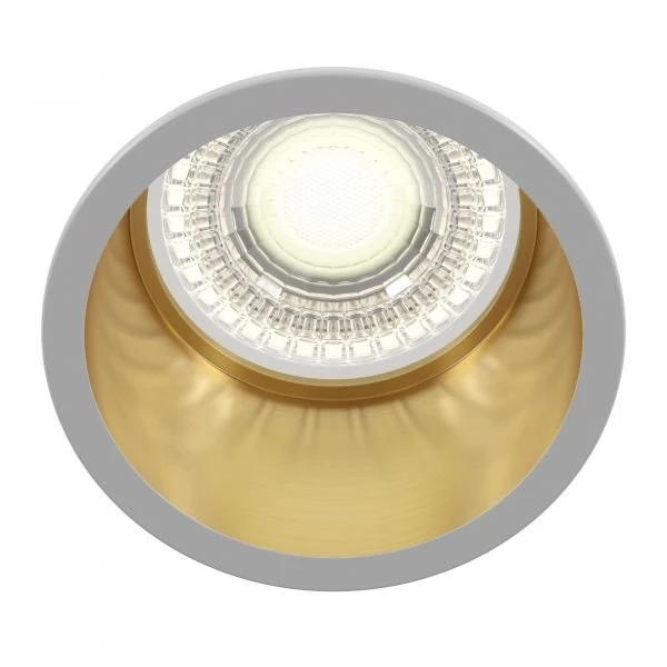 Встраиваемый светильник Maytoni Technical Reif DL049-01WG, арматура белая, плафон металл белый с золотом