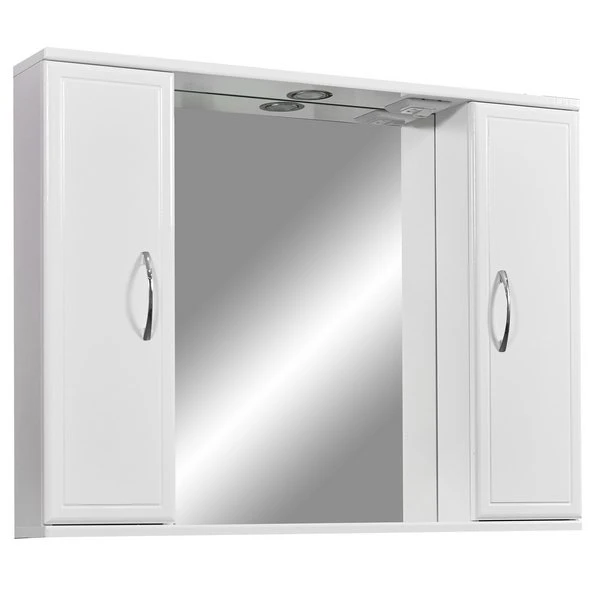 Шкаф-зеркало Stella Polar Концепт 90/С, с подсветкой, цвет белый