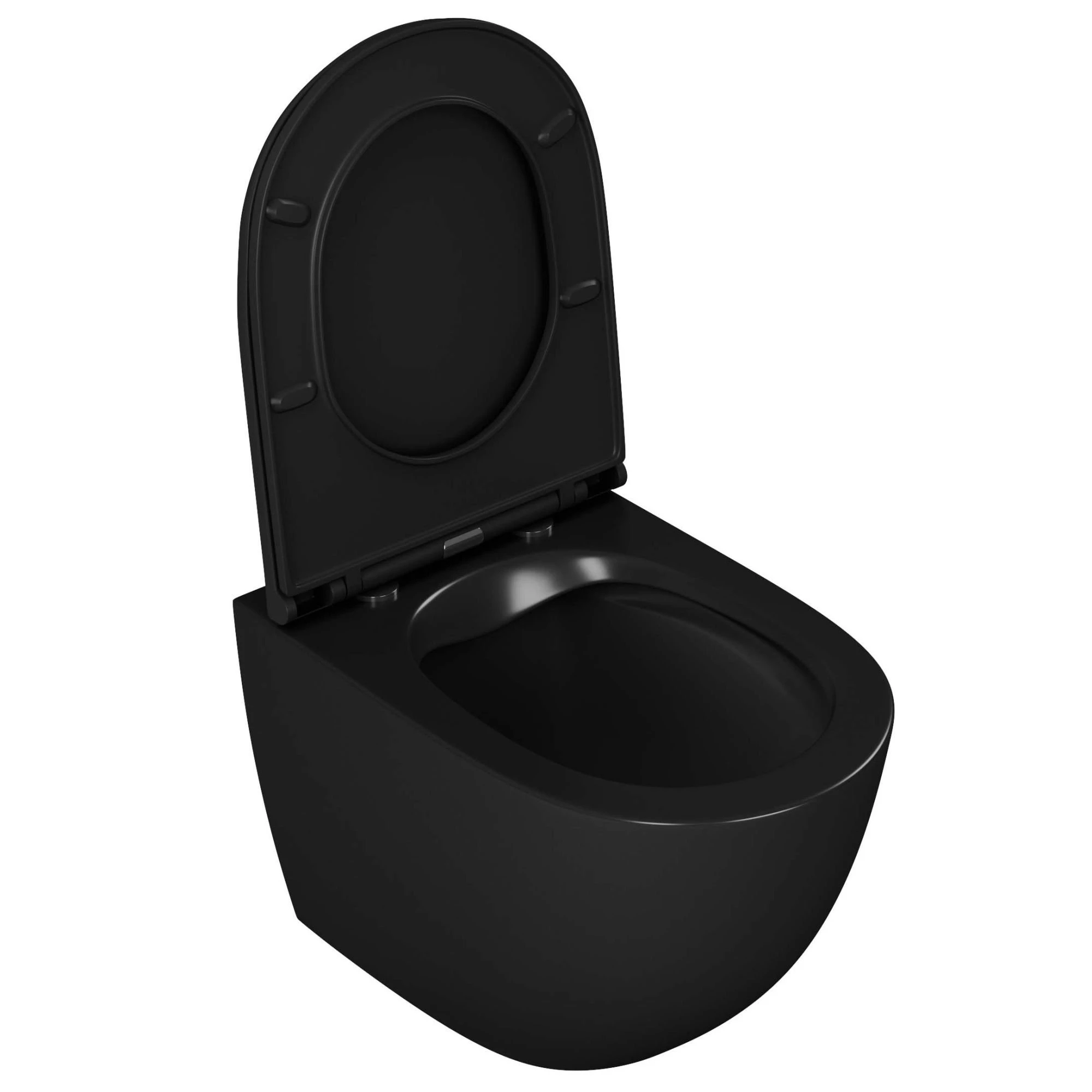 Унитаз D&K Matrix DT1396025 подвесной, безободковый, с сиденьем микролифт, цвет черный - фото 1