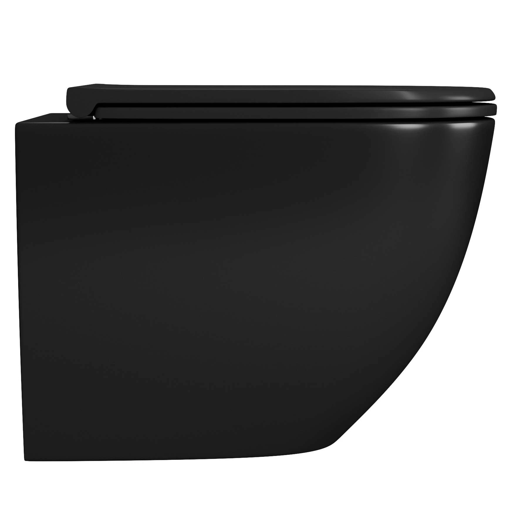 Унитаз D&K Matrix DT1396025 подвесной, безободковый, с сиденьем микролифт, цвет черный - фото 1