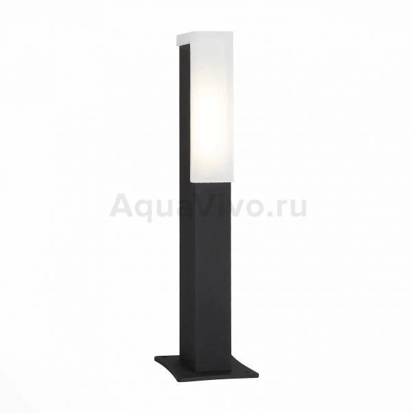 Уличный наземный светильник ST Luce Posto SL096.405.02, арматура металл, цвет черный, плафон акрил, цвет белый