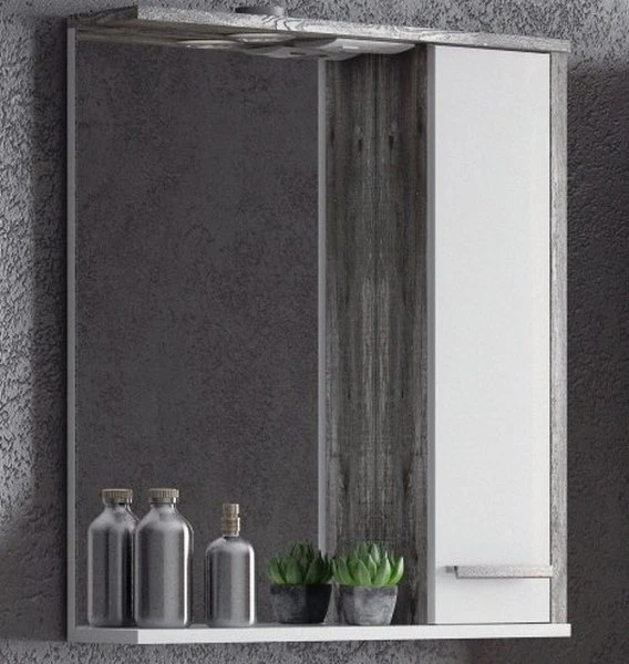 Шкаф-зеркало Corozo Лорена 75/С, правый, с подсветкой, цвет антик - фото 1