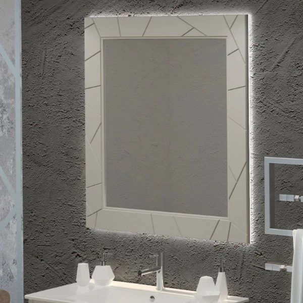 Зеркало Опадирис Луиджи 70x100, с подсветкой, цвет серый матовый - фото 1