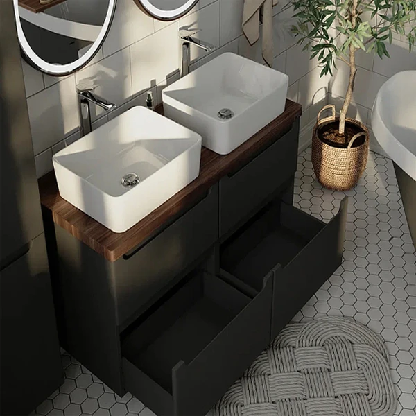 Мебель для ванной Jorno Wood 120, цвет серый
