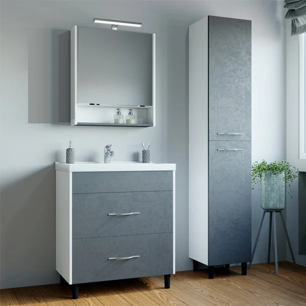 Шкаф-зеркало Mixline Сура 60, цвет белый / серый - фото 1
