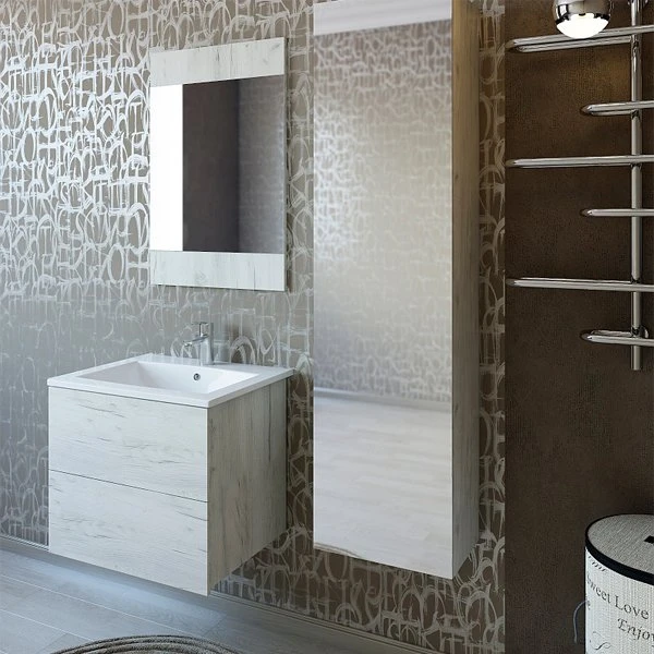 Мебель для ванной Sanflor Чикаго 65, цвет дуб крафт белый