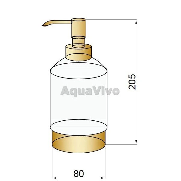 Дозатор Boheme 10222 для жидкого мыла с подставкой, цвет золото - фото 1