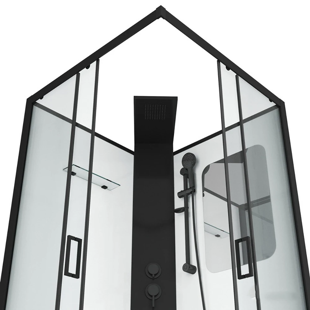 Душевая кабина Grossman Elegans GR-250Q 100x100, стекло прозрачное, профиль черный
