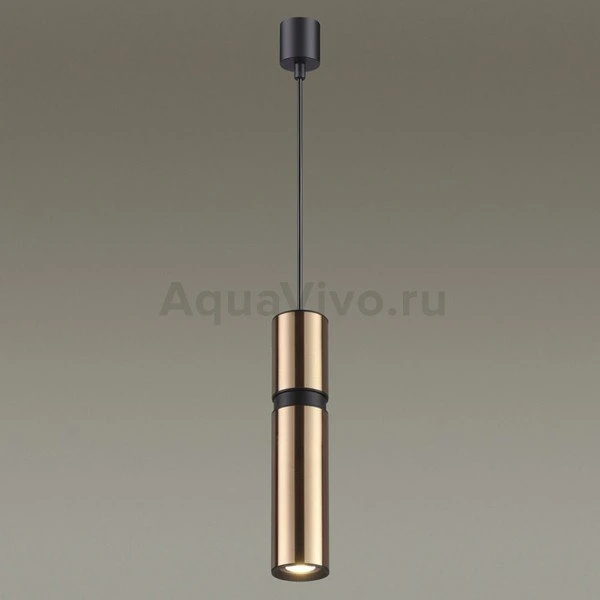 Подвесной светильник Odeon Light Afra 4744/5L, арматура черная, плафон металл золото / черный, 7х181 см - фото 1